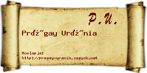 Prágay Uránia névjegykártya